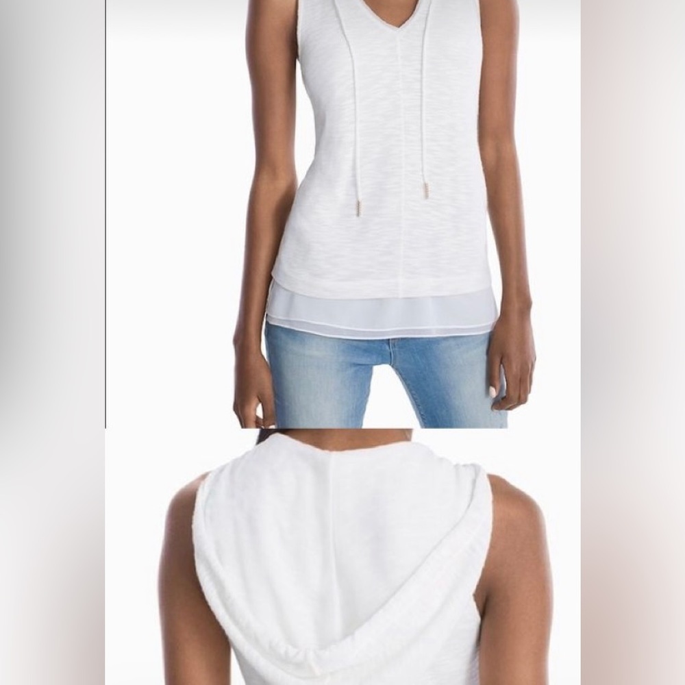 WHBM | White Sleeveless Hoodie. Size XS. EUC.